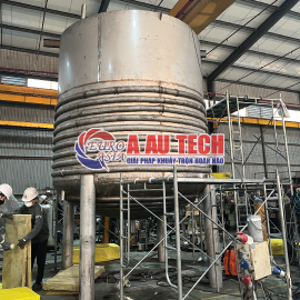 Gia công bồn khuấy gia nhiệt 18 khối cho ngành sản xuất keo