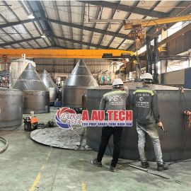 Dự án silo chứa 20 tấn đang gia công tại xưởng Á Âu